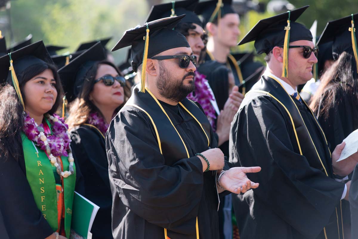 People enjoying Commencement