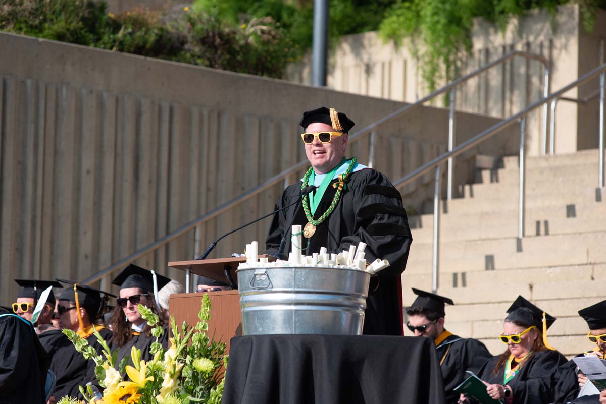 People enjoying Commencement