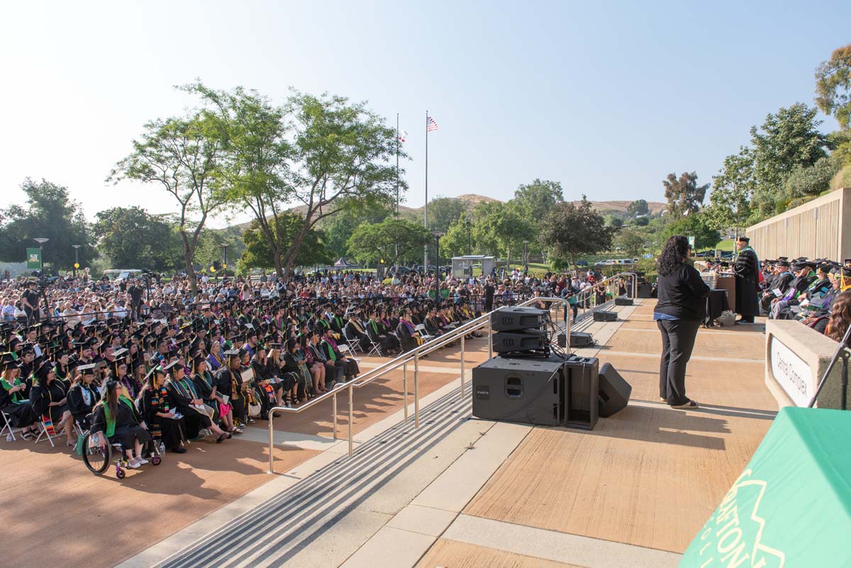 People enjoying Commencement