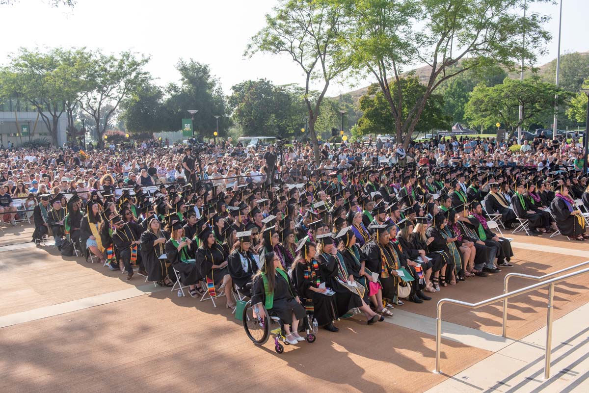 People enjoying Commencement