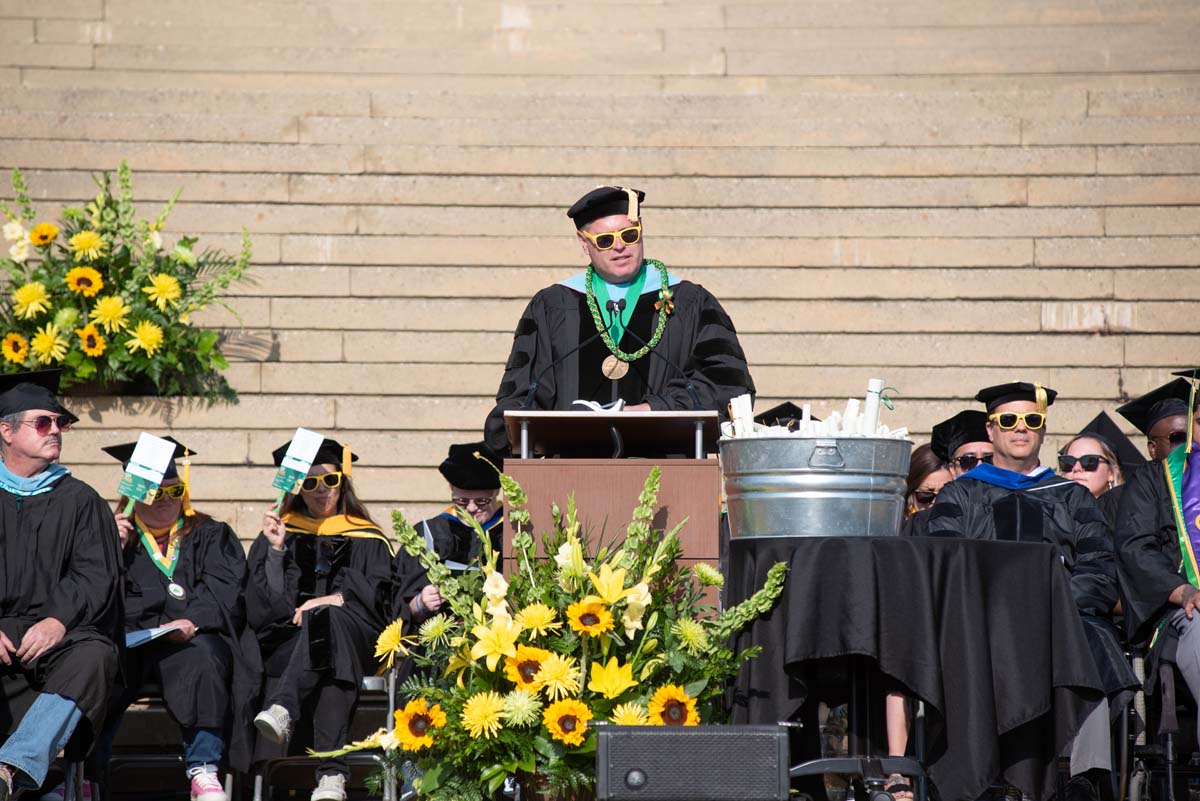 People enjoying Commencement