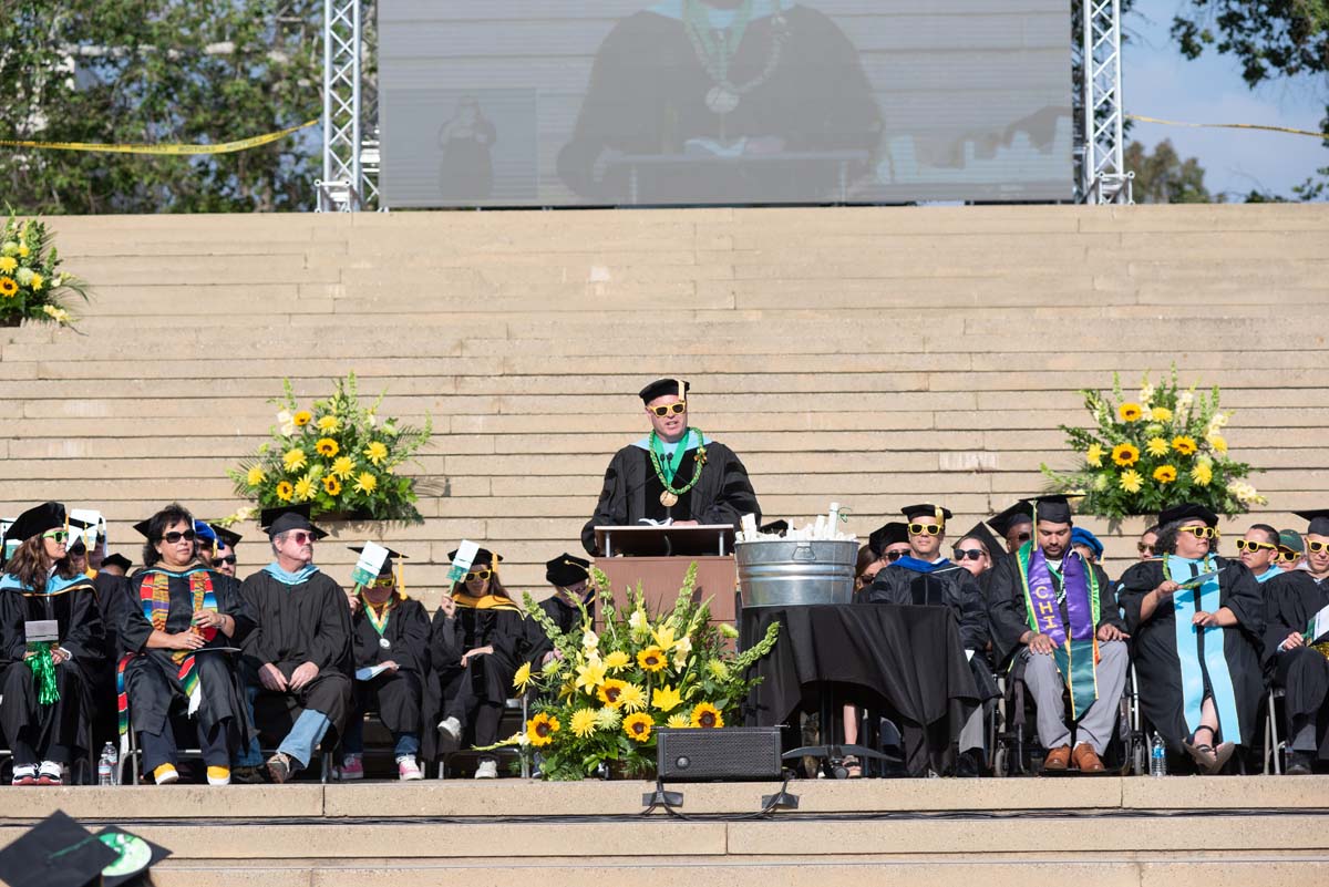 People enjoying Commencement