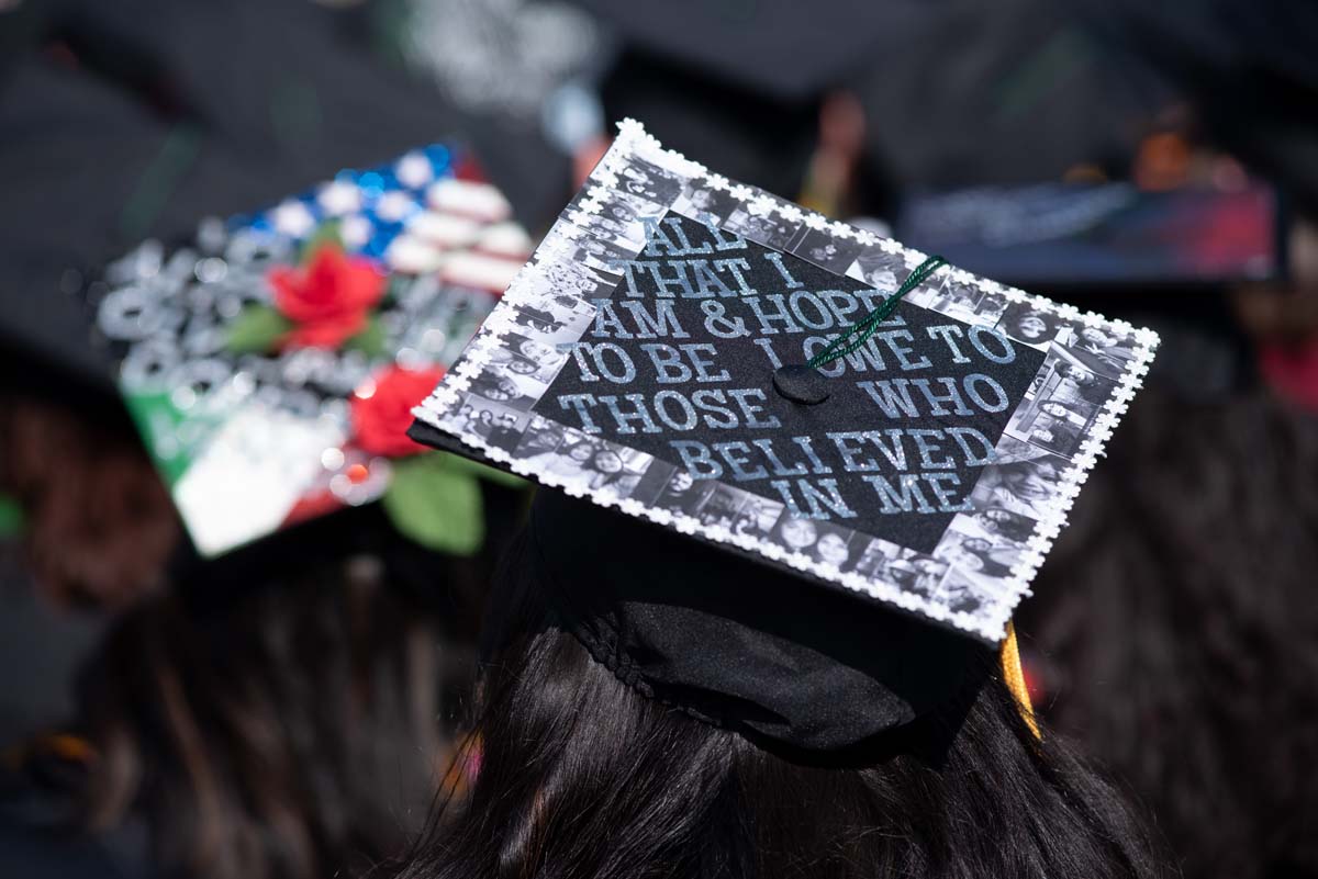 People enjoying Commencement