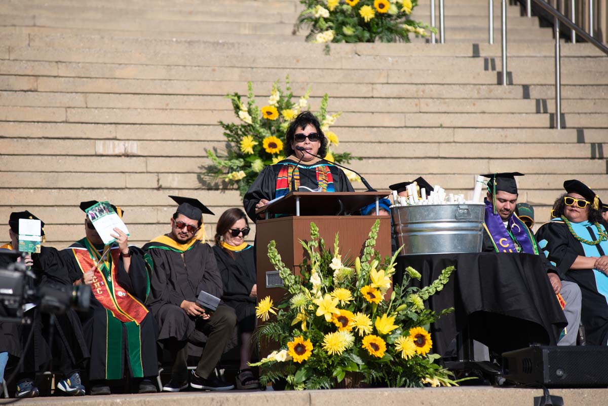 People enjoying Commencement