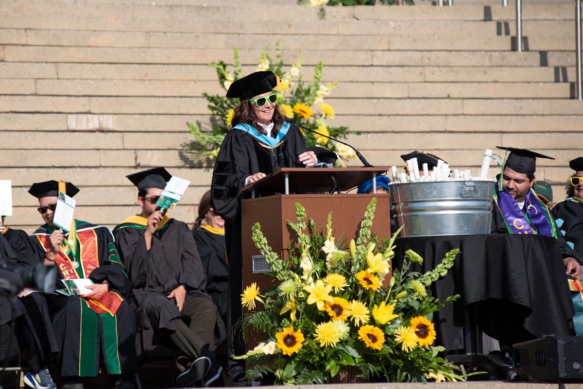 People enjoying Commencement