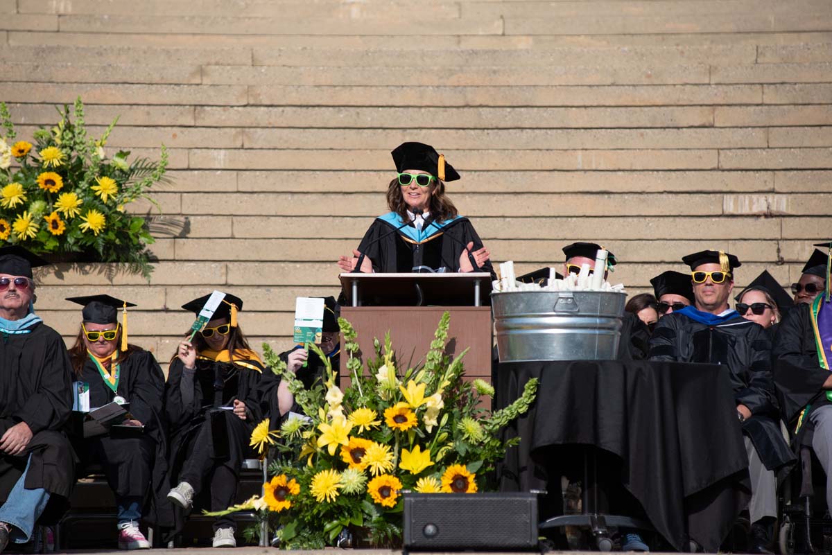 People enjoying Commencement