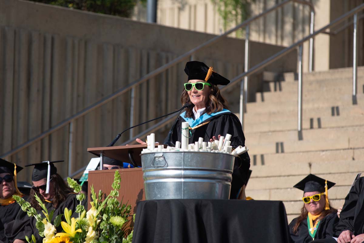 People enjoying Commencement