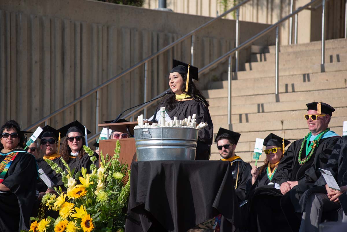 People enjoying Commencement