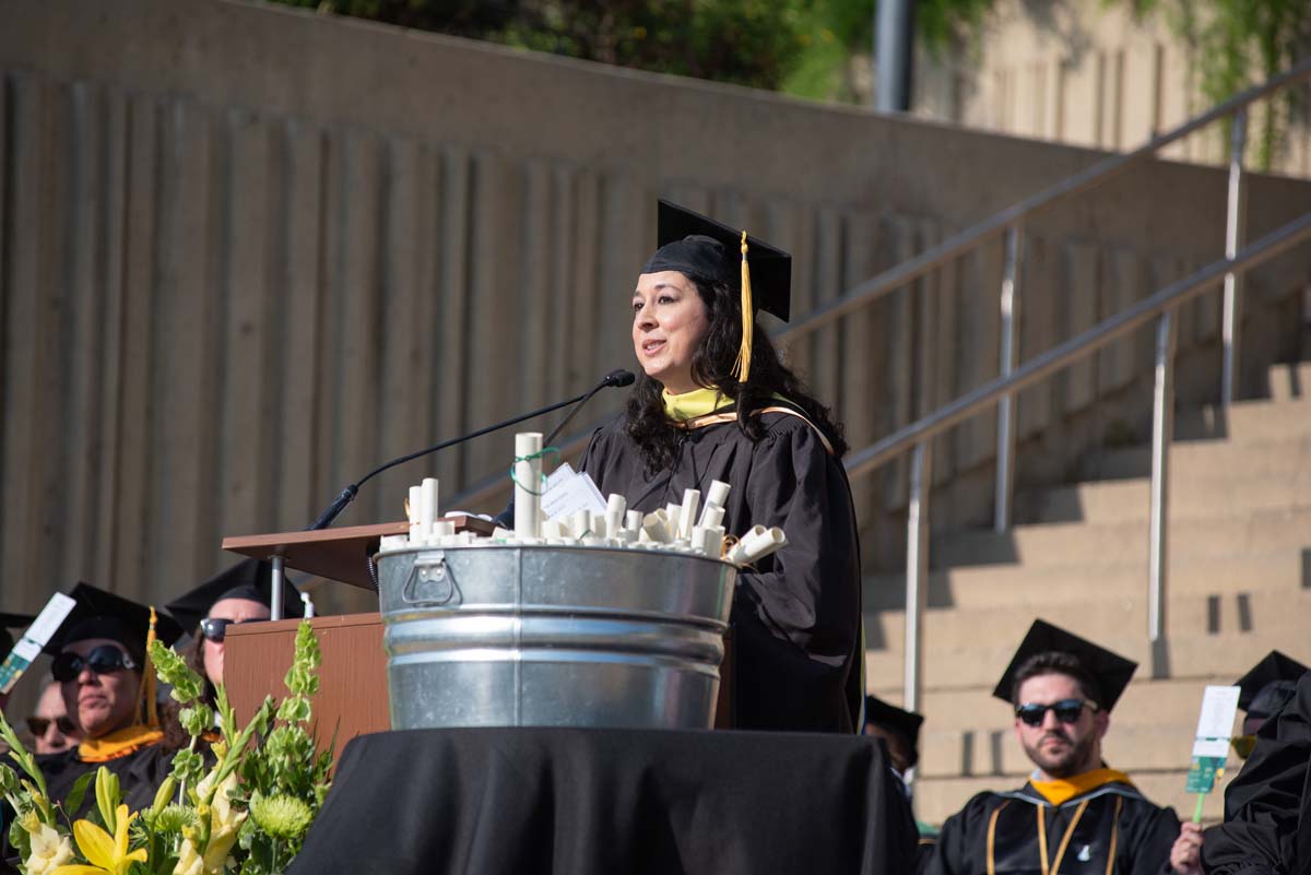 People enjoying Commencement