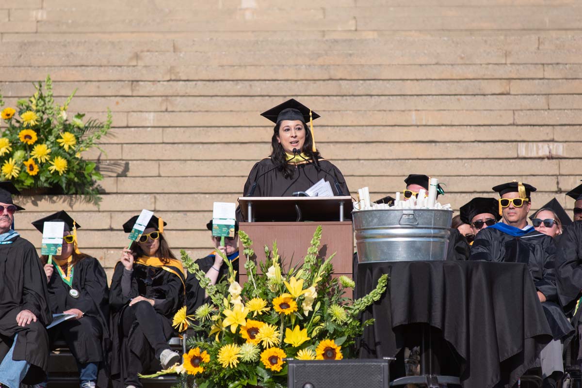 People enjoying Commencement