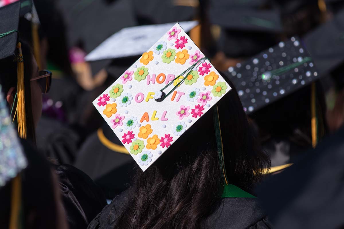 People enjoying Commencement