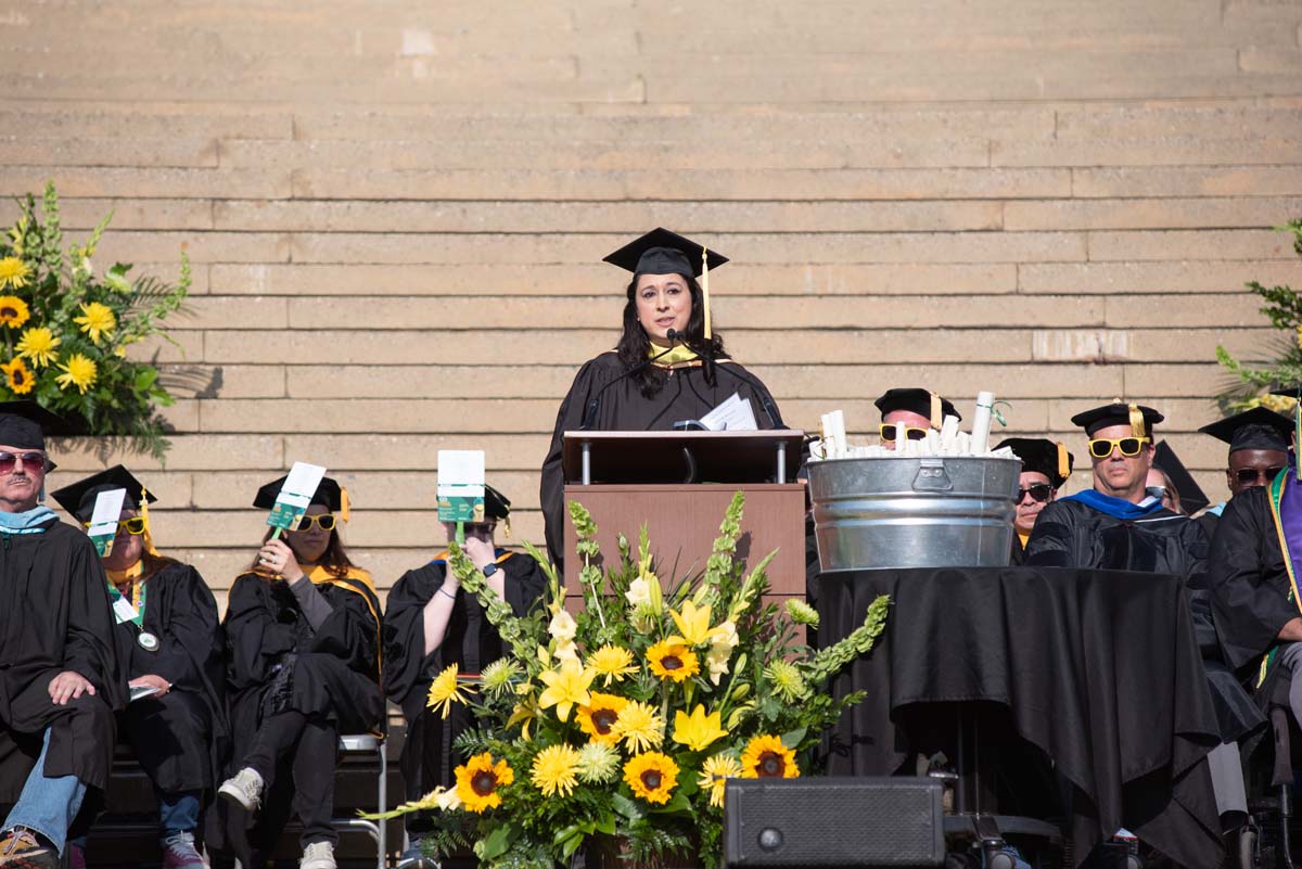 People enjoying Commencement