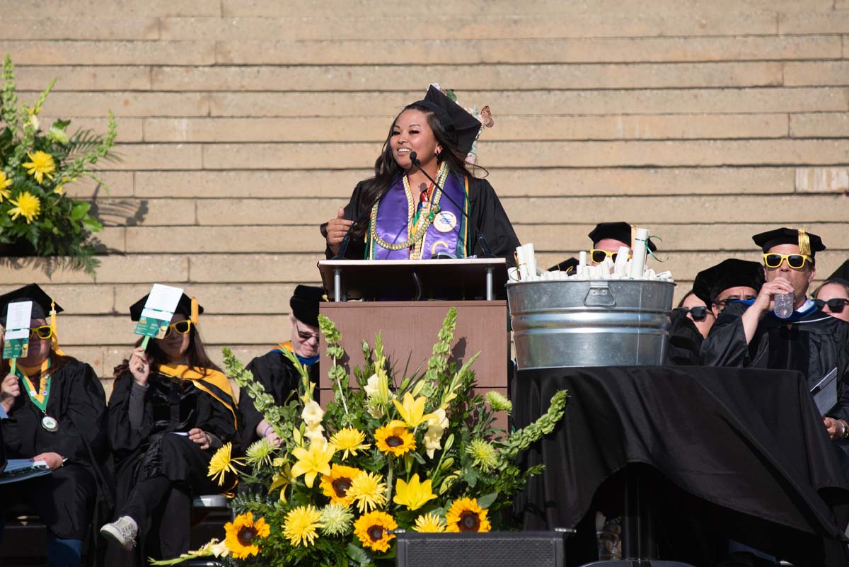 People enjoying Commencement