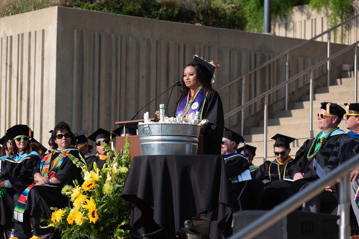 People enjoying Commencement