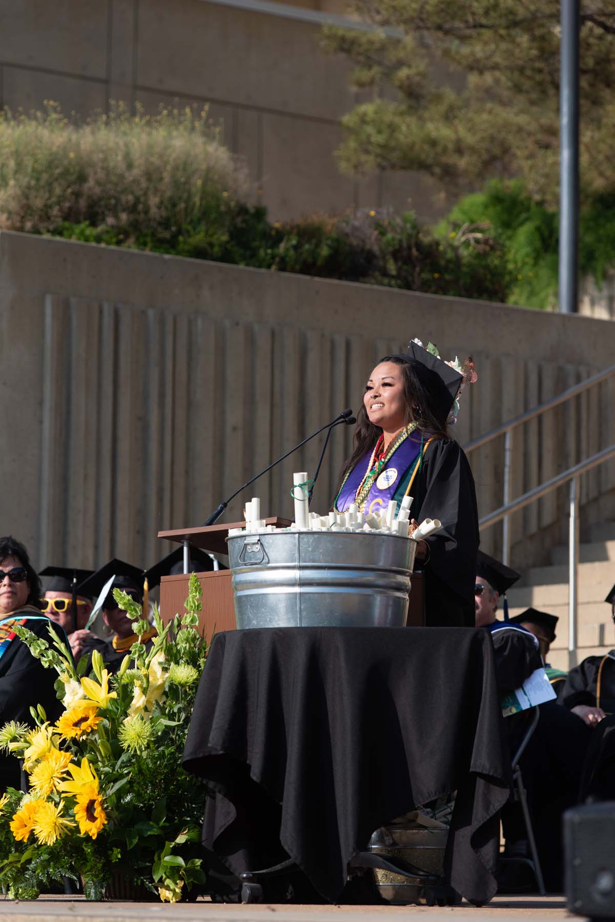 People enjoying Commencement