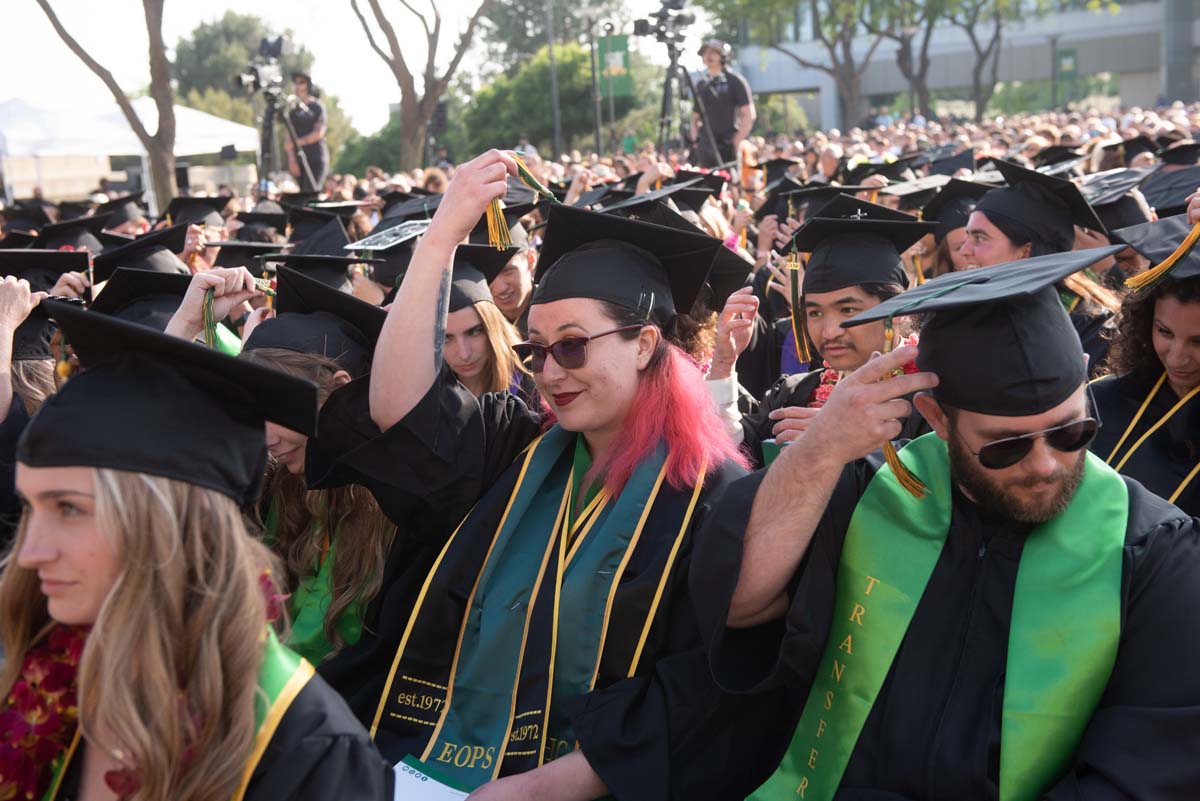 People enjoying Commencement