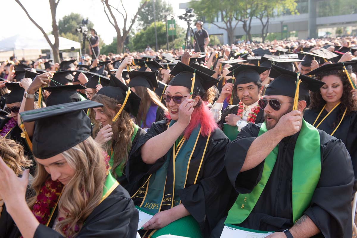 People enjoying Commencement