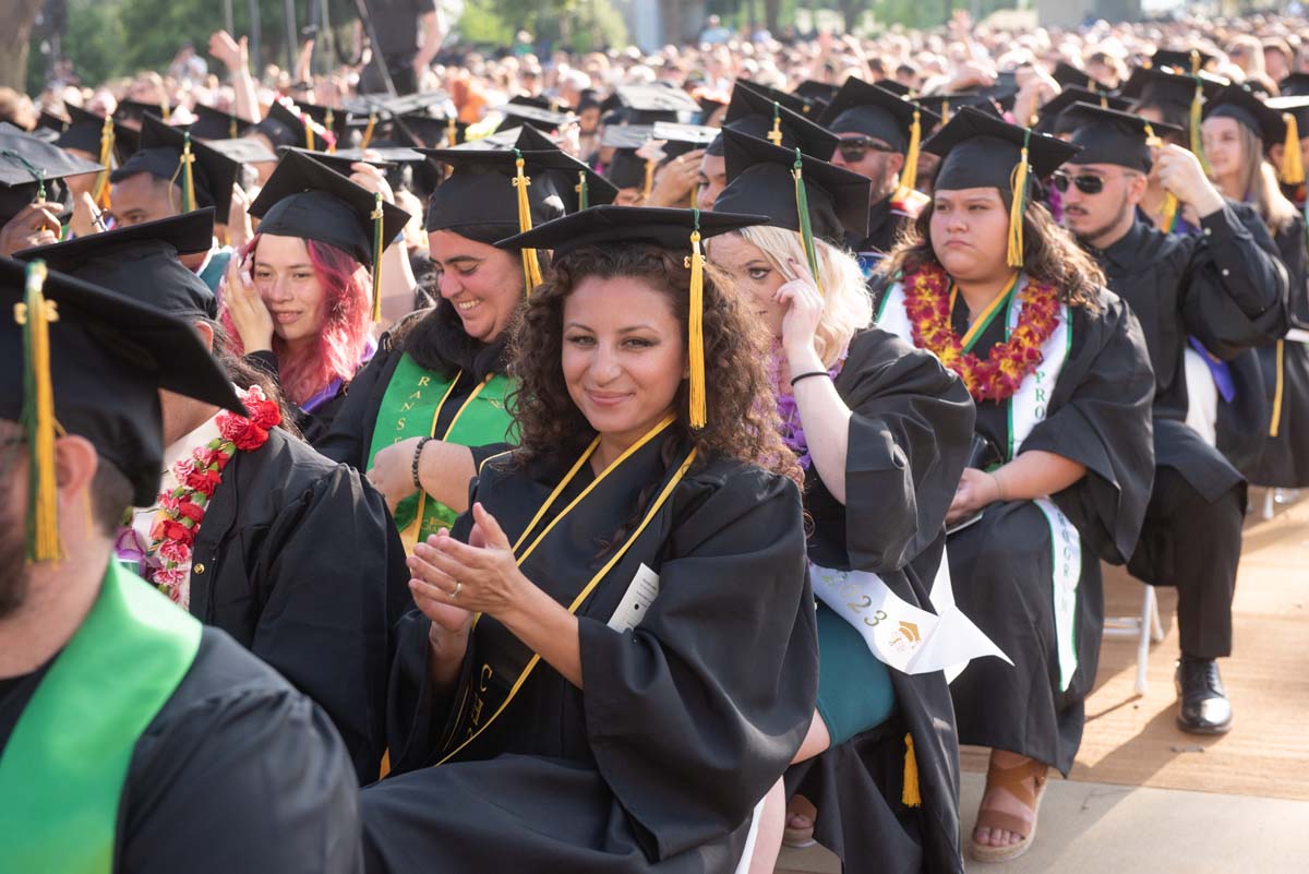 People enjoying Commencement