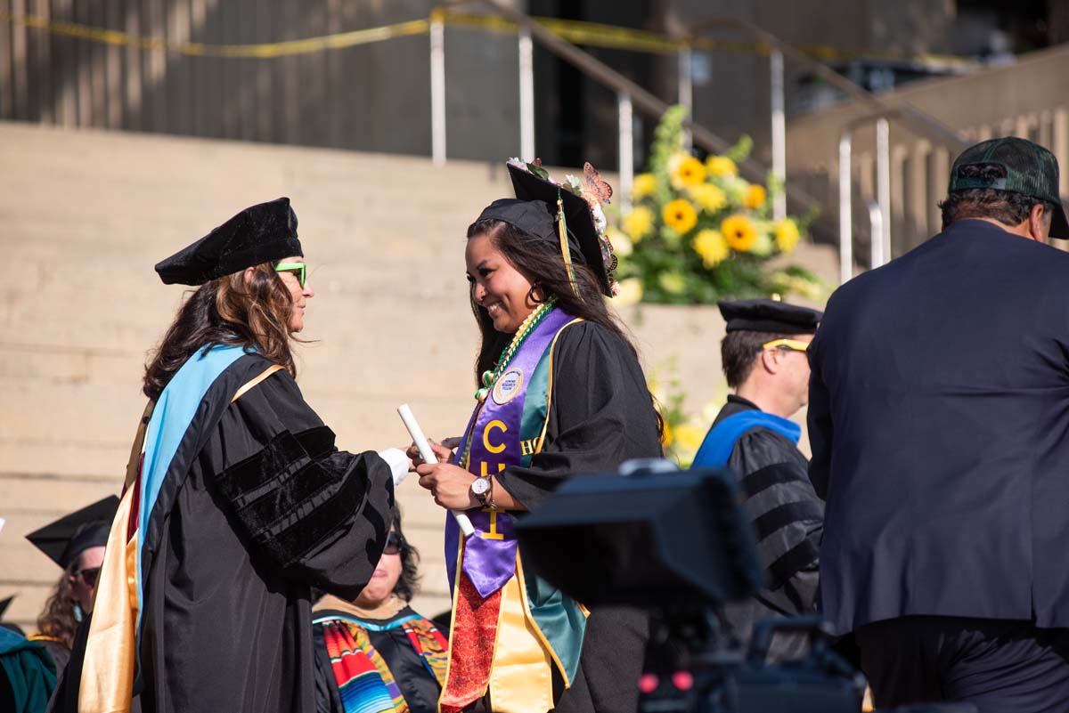 People enjoying Commencement