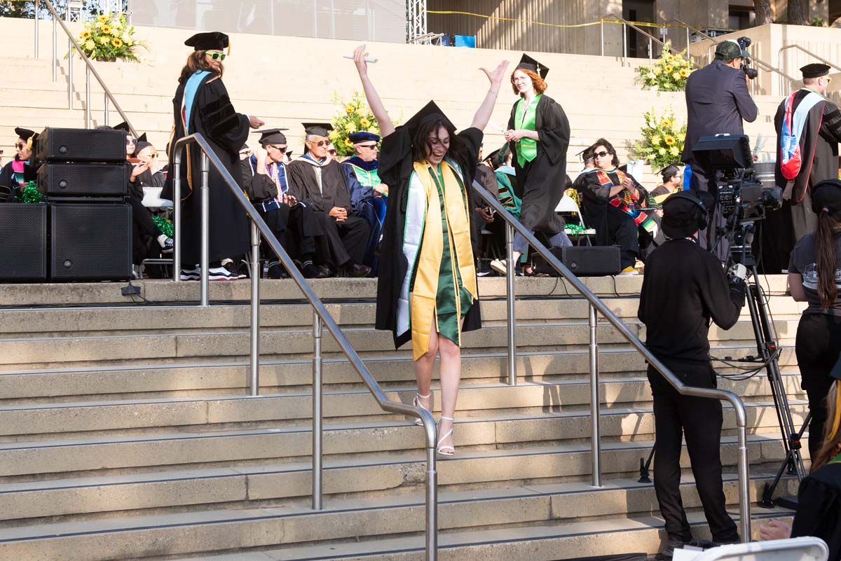 People enjoying Commencement