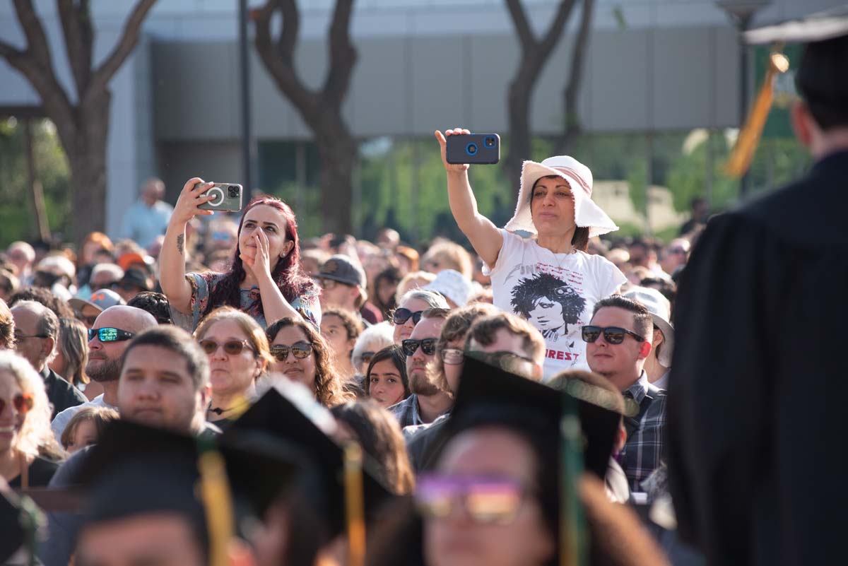 People enjoying Commencement