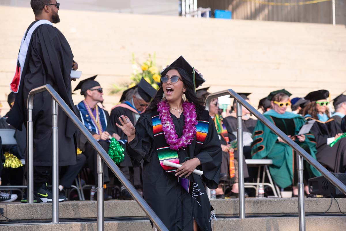 People enjoying Commencement