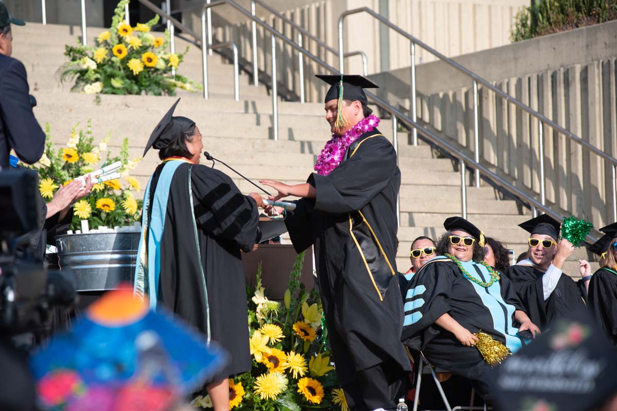 People enjoying Commencement