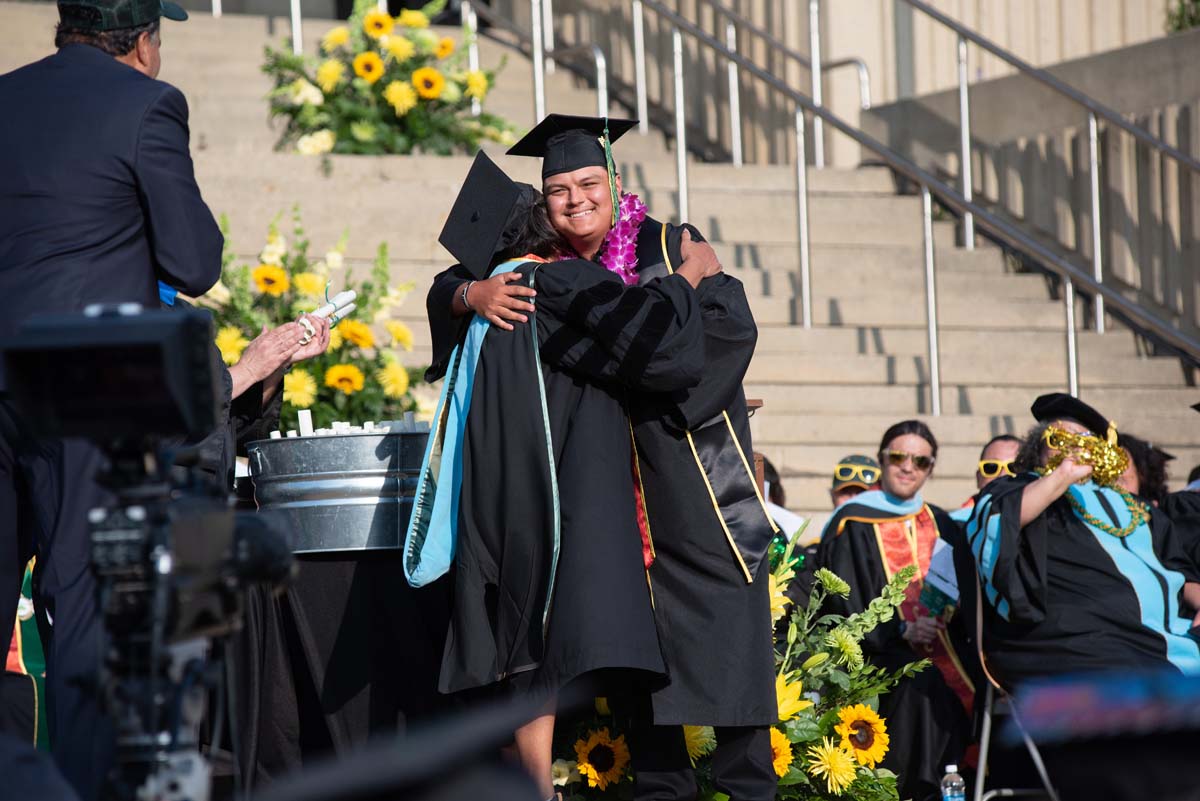 People enjoying Commencement