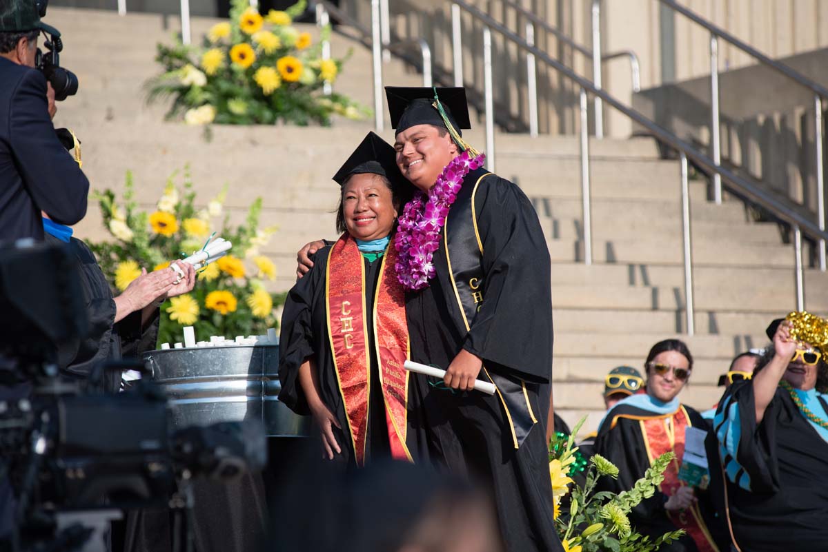 People enjoying Commencement