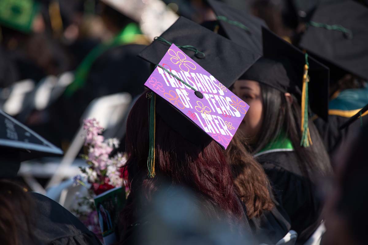 People enjoying Commencement