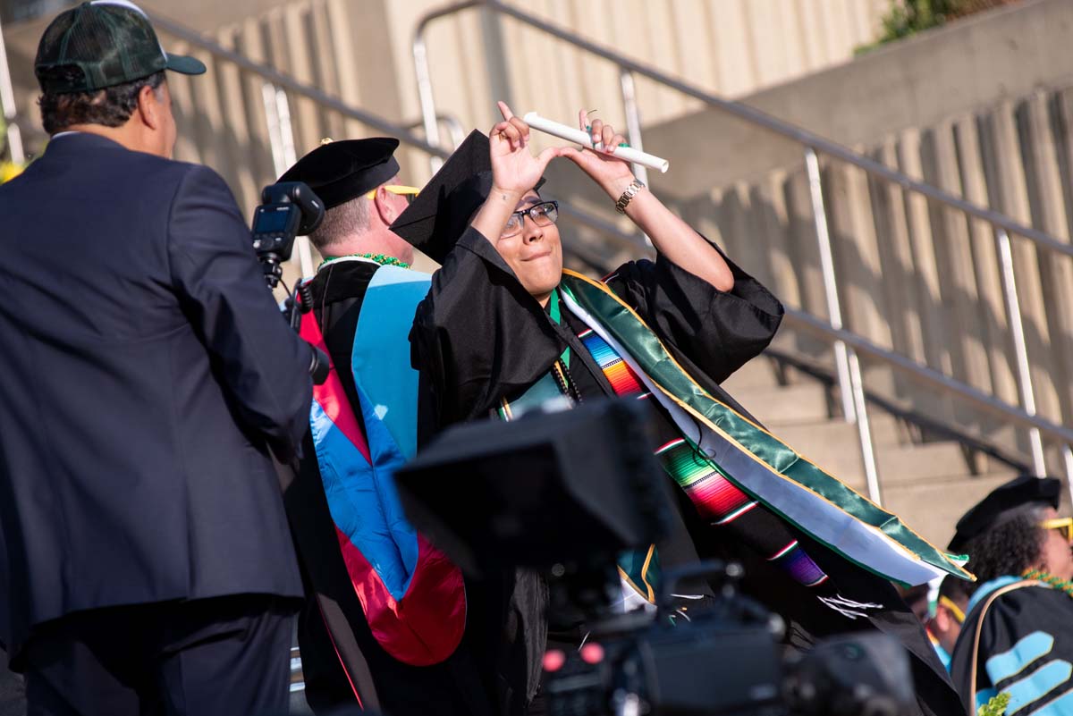 People enjoying Commencement