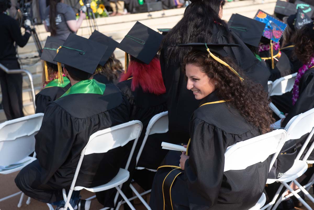 People enjoying Commencement