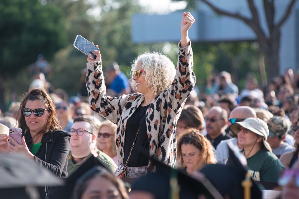 People enjoying Commencement