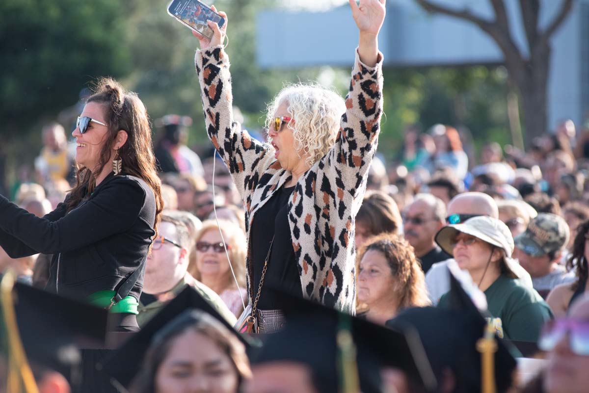 People enjoying Commencement