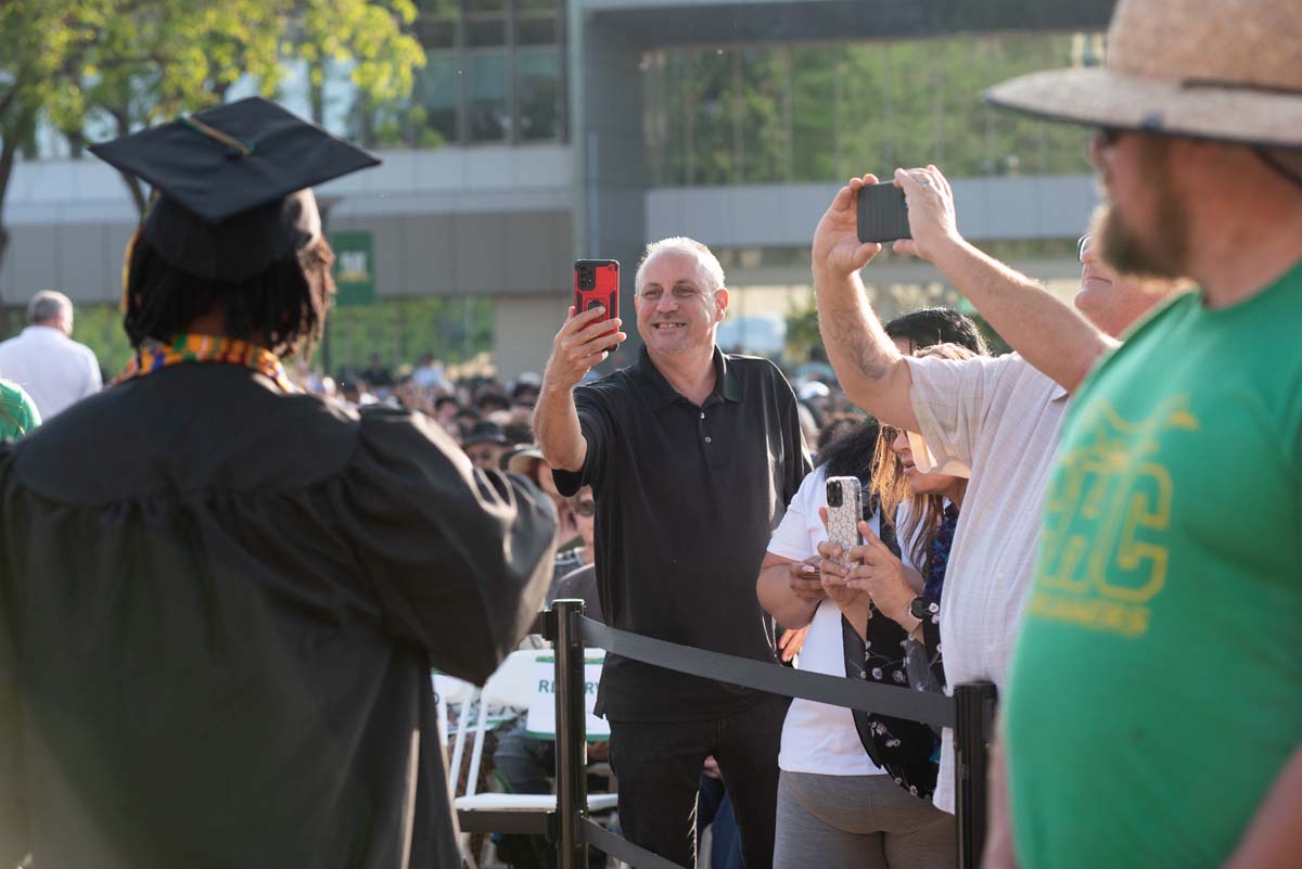 People enjoying Commencement