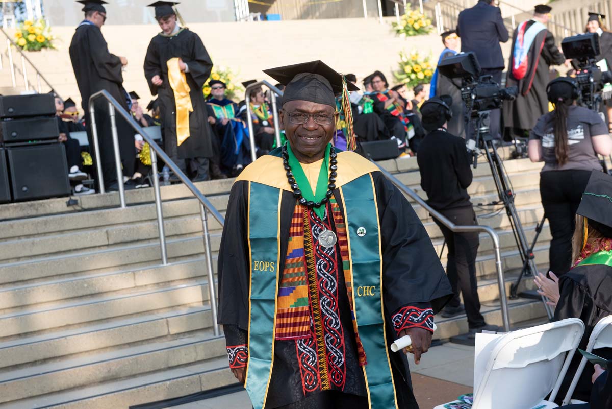 People enjoying Commencement