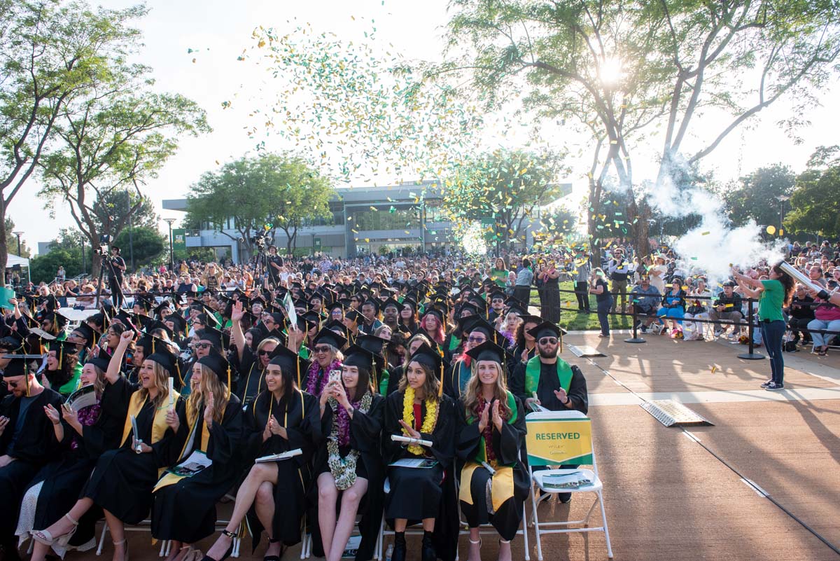 People enjoying Commencement