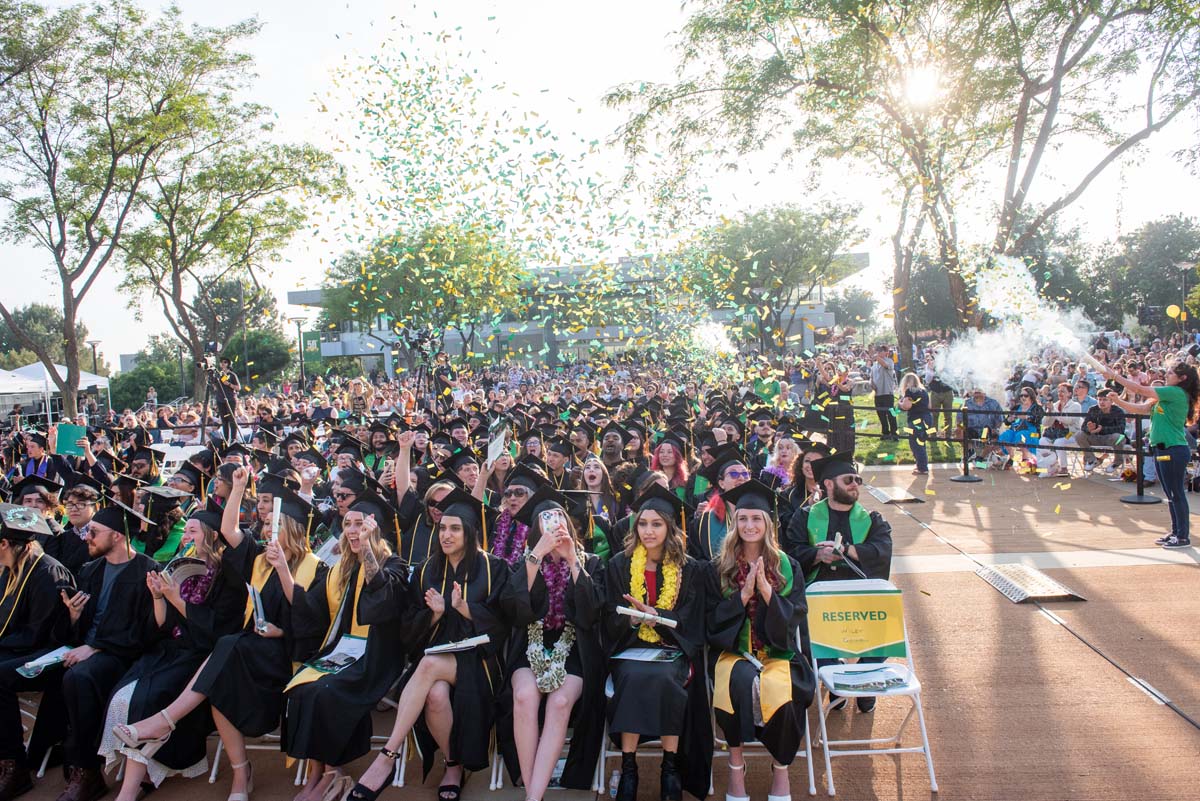 People enjoying Commencement