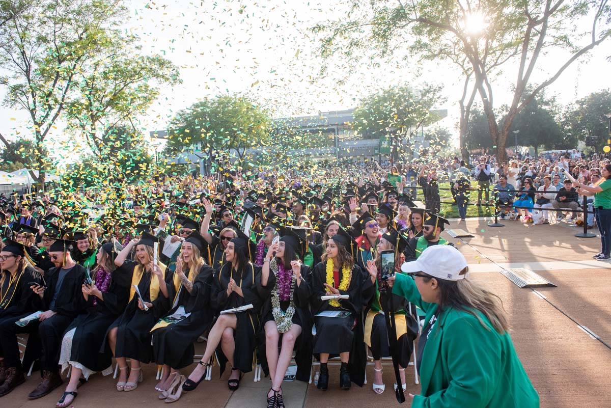 People enjoying Commencement