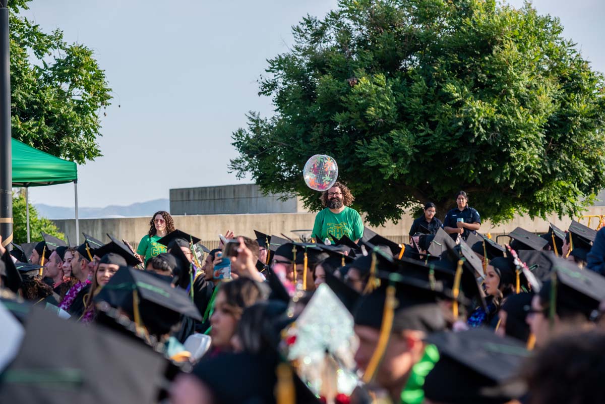 People enjoying Commencement