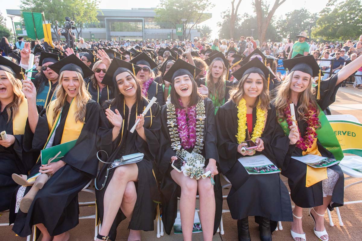 People enjoying Commencement