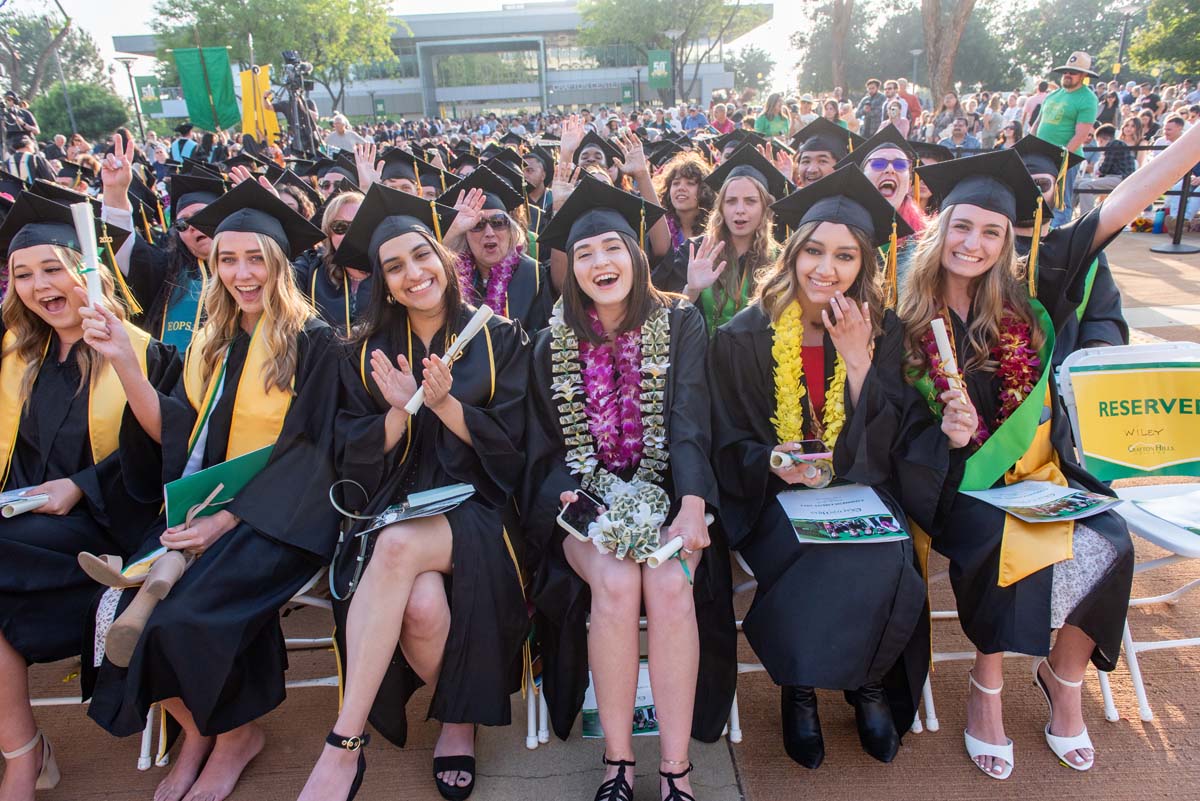 People enjoying Commencement