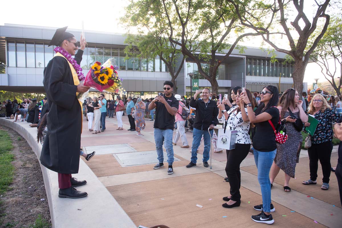 People enjoying Commencement