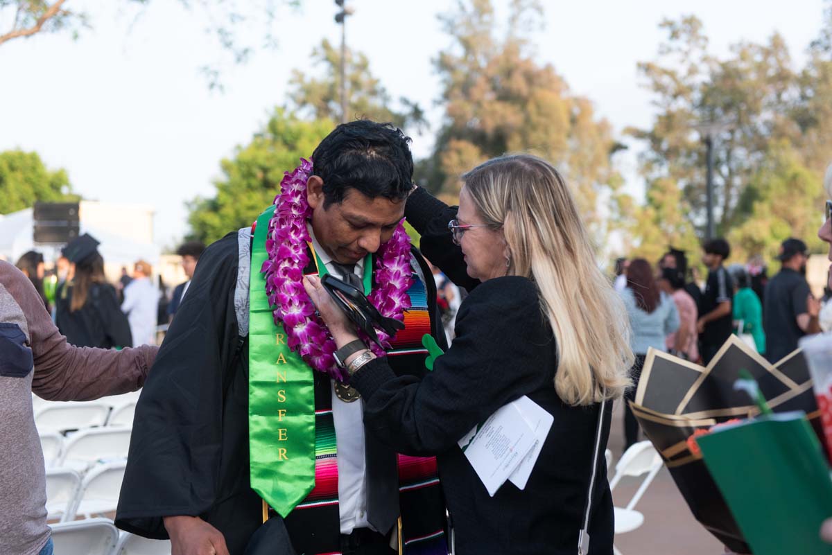 People enjoying Commencement