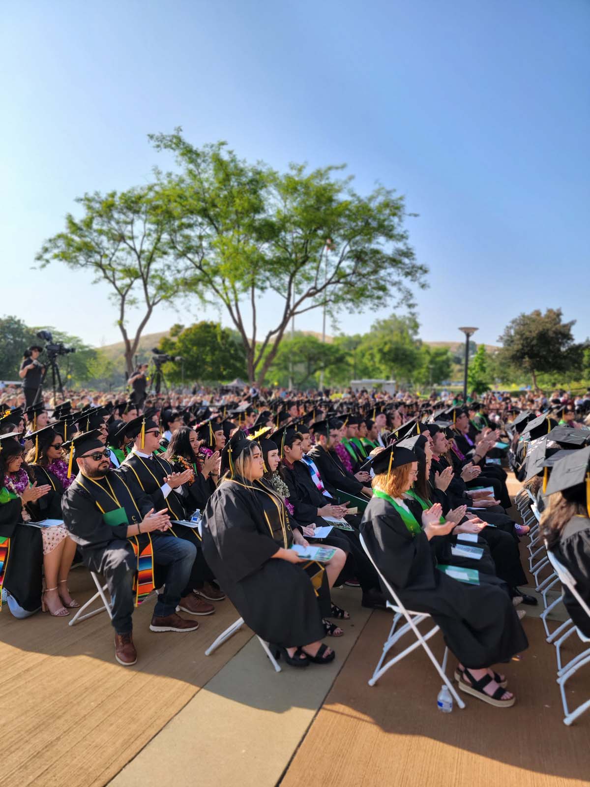 People enjoying Commencement