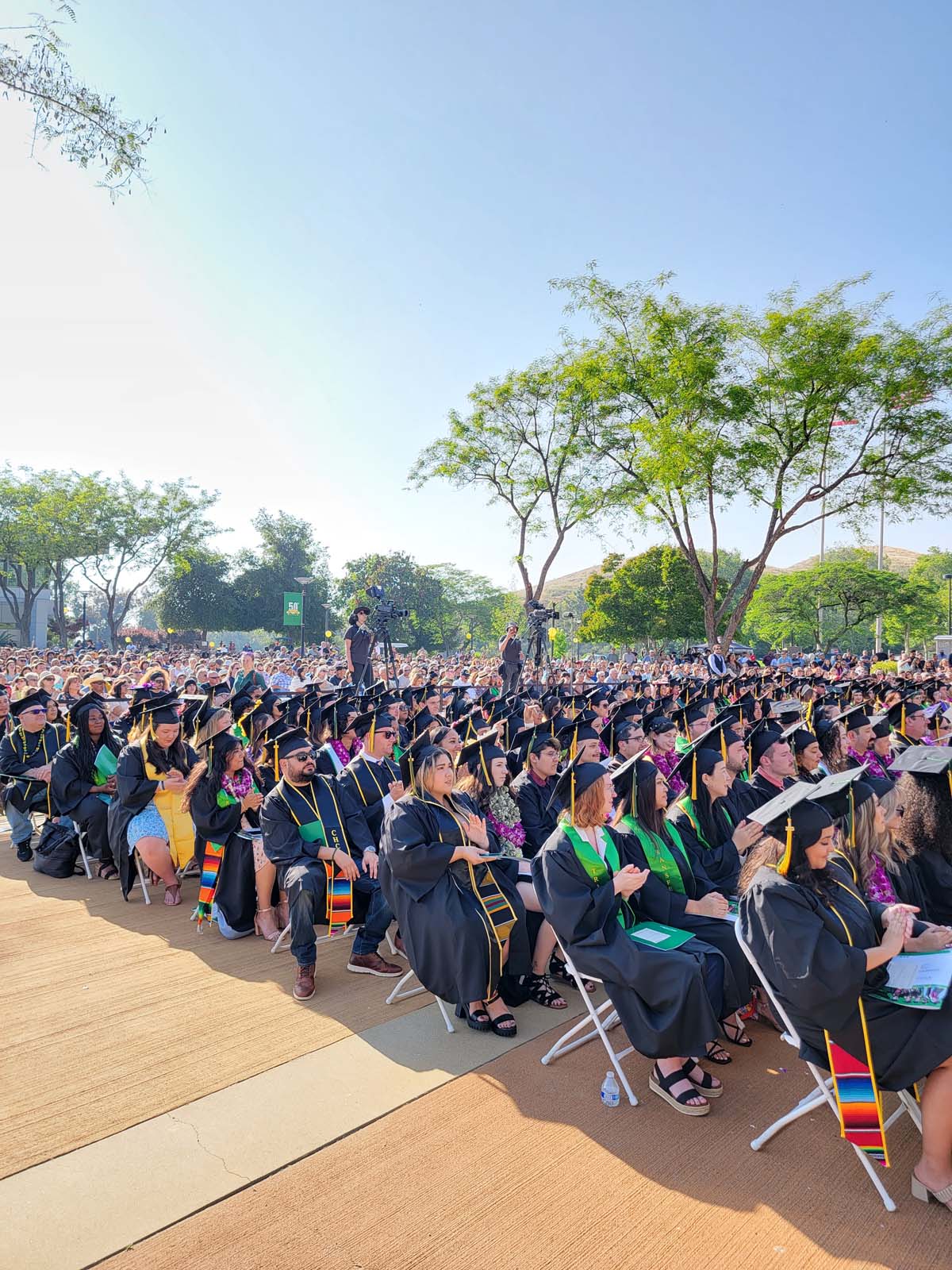 People enjoying Commencement