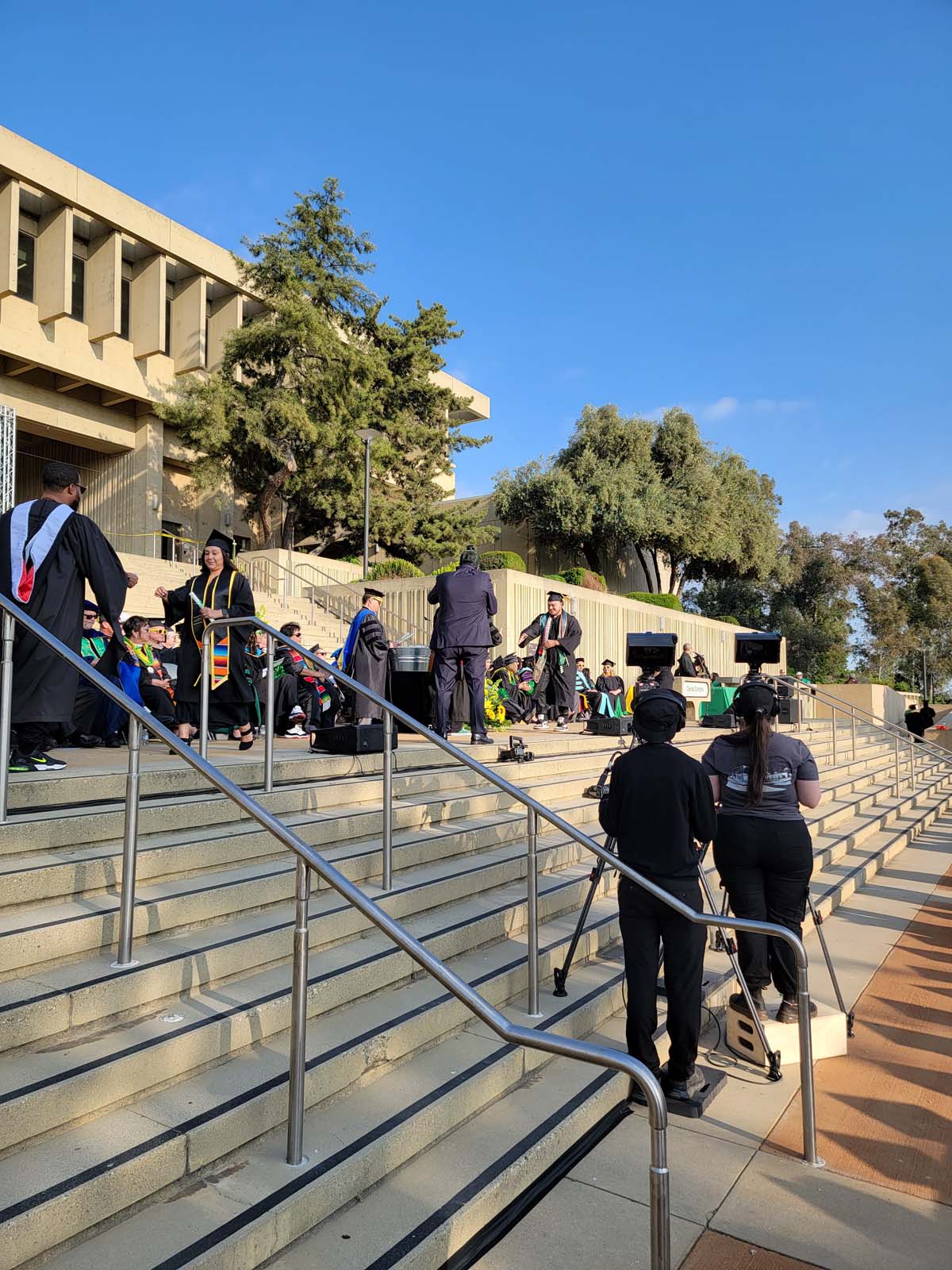 People enjoying Commencement