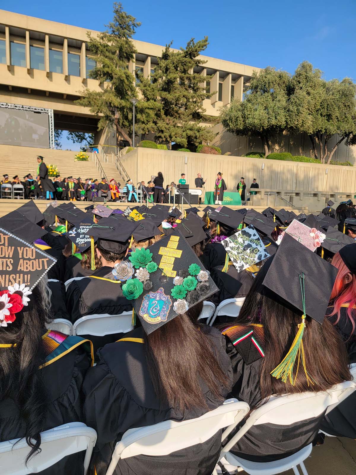 People enjoying Commencement