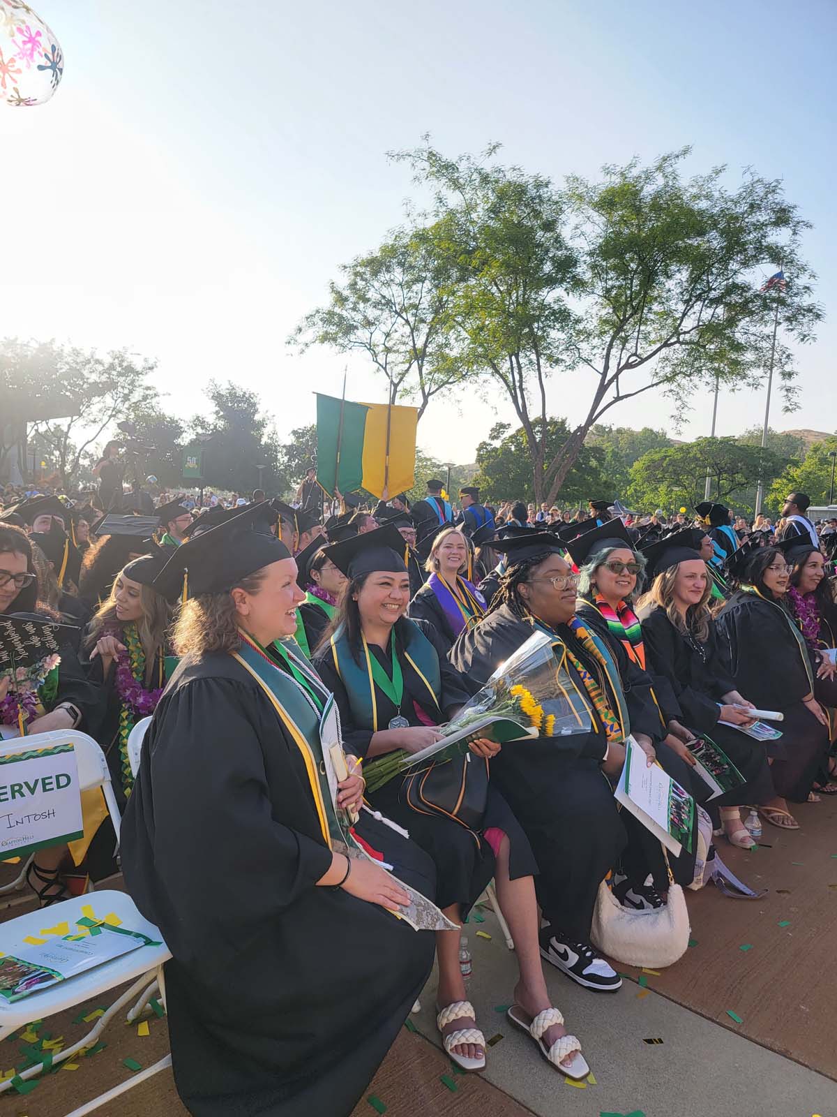 People enjoying Commencement