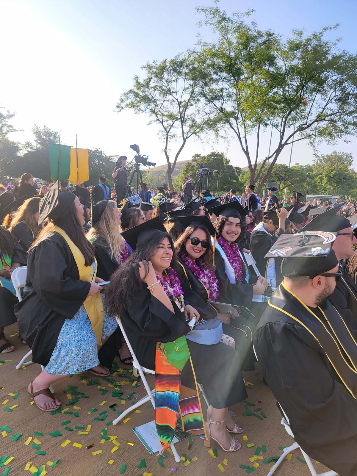 People enjoying Commencement